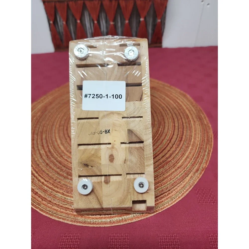 WUSTOF 9 Slot Knife Block Solid Birch Natural #7250-1-100 New In Packging No Box